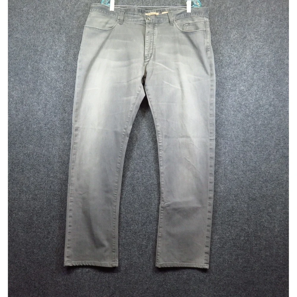 John Varvatos USA 40 x 31 Gray Denim Jeans Buttonfly Straight Leg Beale